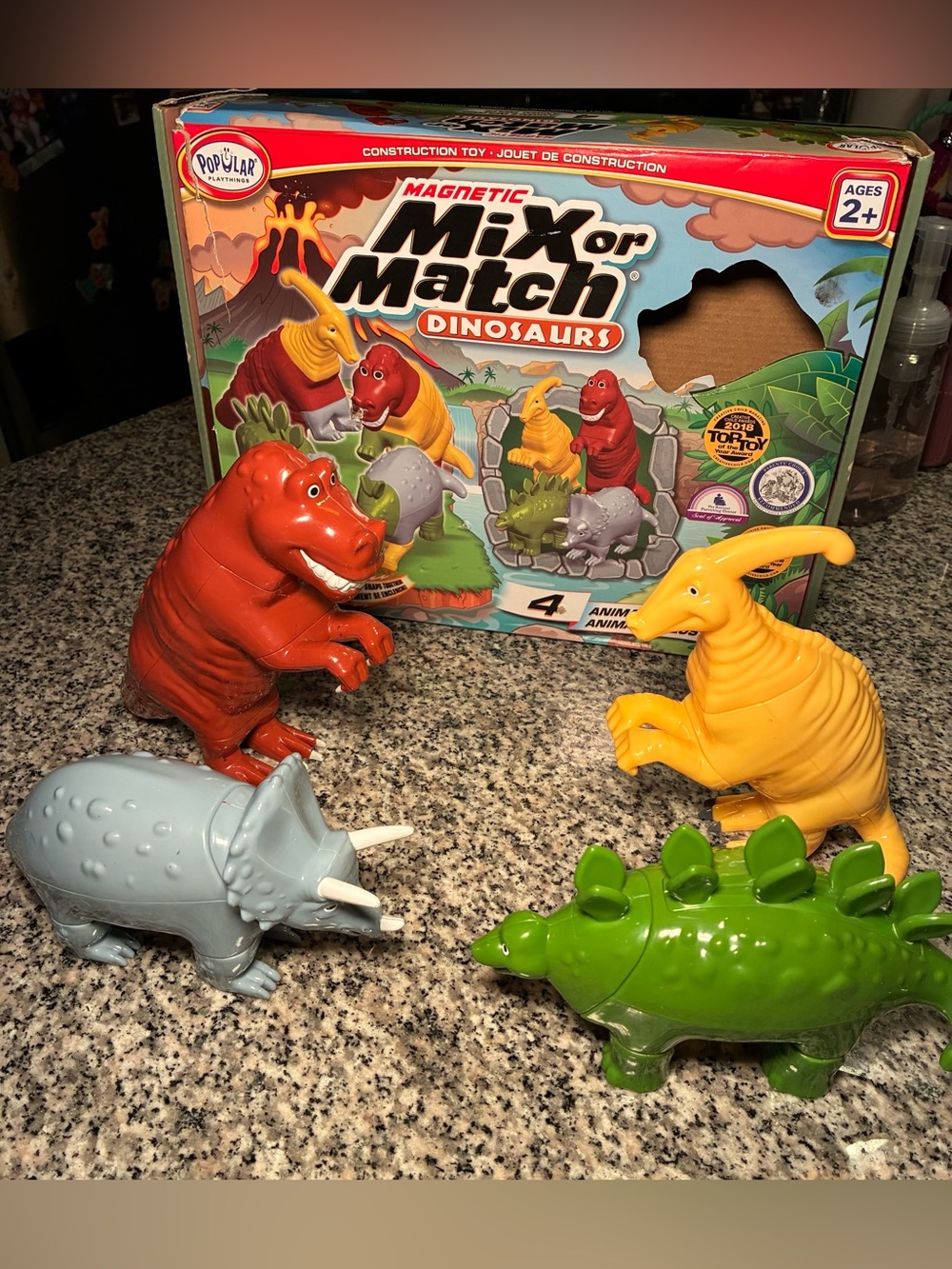 Popular Playthings Magnetic Mix or Match 4 Animal Dinosaurs